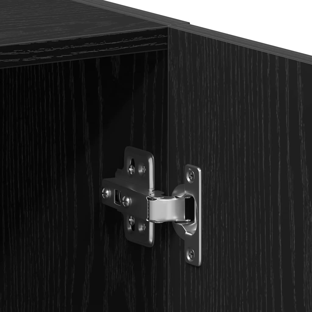 Mobile per Lavatrice Rovere Nero 64x25,5x190 cm