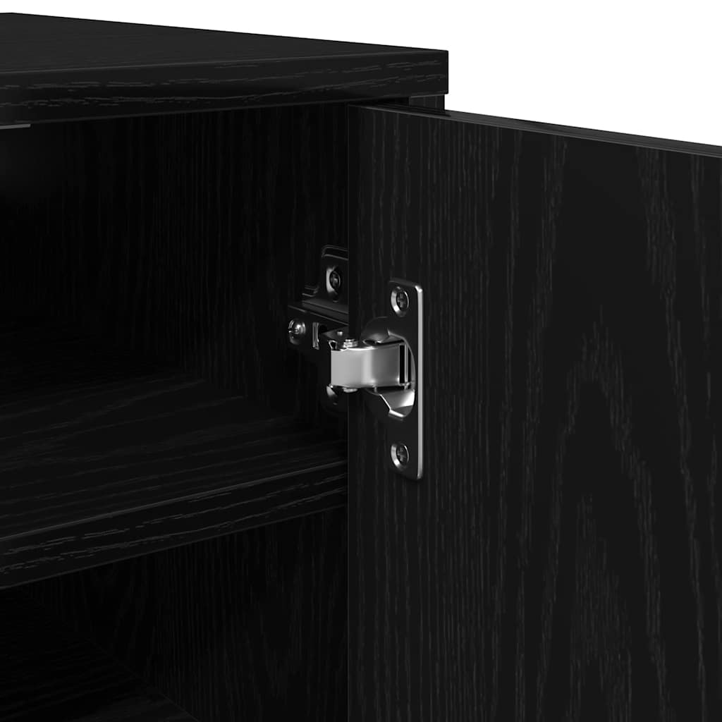Scarpiera Rovere Rovere Nero 32x35x70 cm in Truciolato