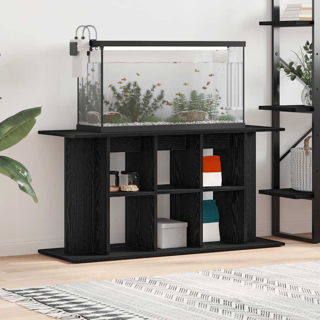 Supporto per acquario in rovere nero 120x40x60 cm in legno ingegnerizzato