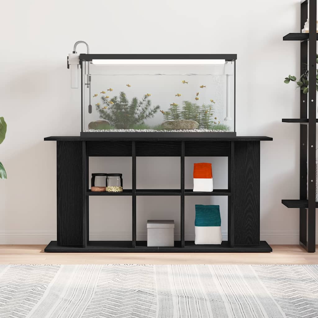 Supporto per acquario in rovere nero 120x40x60 cm in legno ingegnerizzato