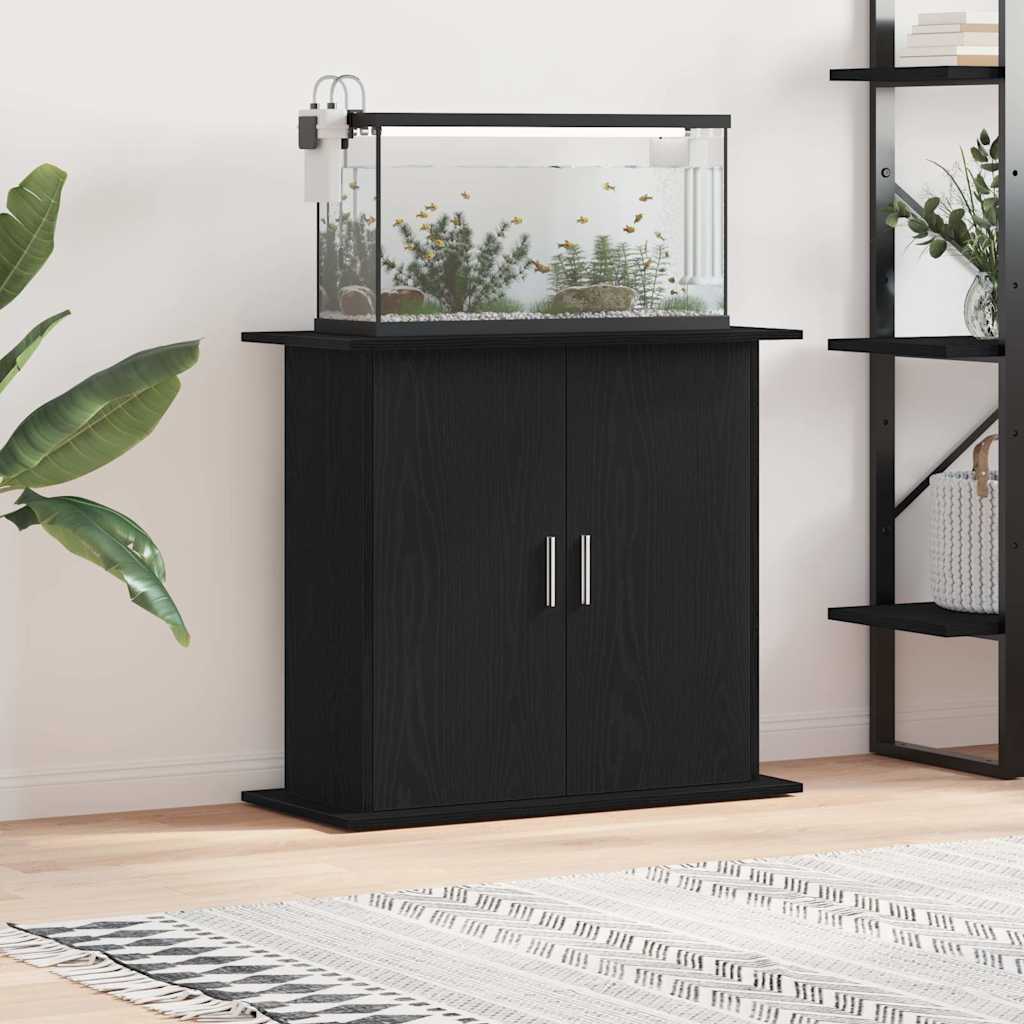 Supporto per acquario in rovere nero 81x36x73 cm in legno ingegnerizzato