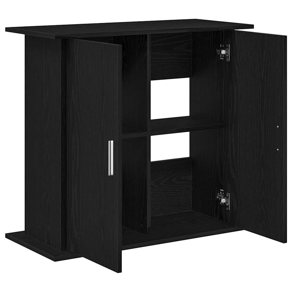 Supporto per acquario in rovere nero 81x36x73 cm in legno ingegnerizzato