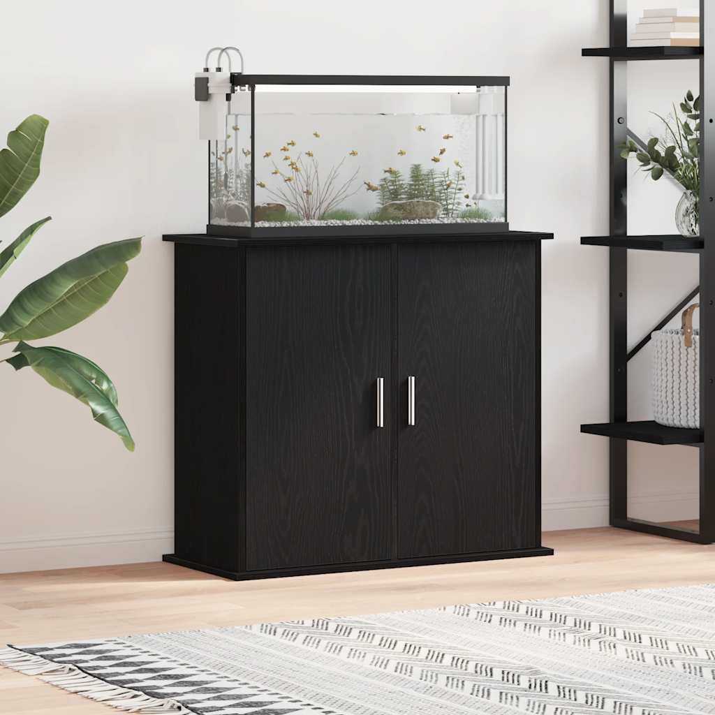 Supporto per acquario in rovere nero 81x36x73 cm in legno ingegnerizzato