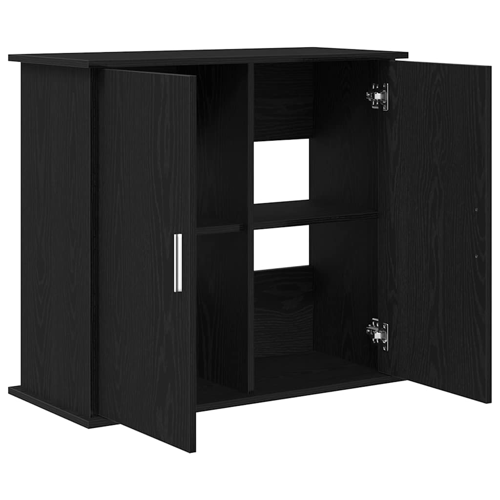 Supporto per acquario in rovere nero 81x36x73 cm in legno ingegnerizzato