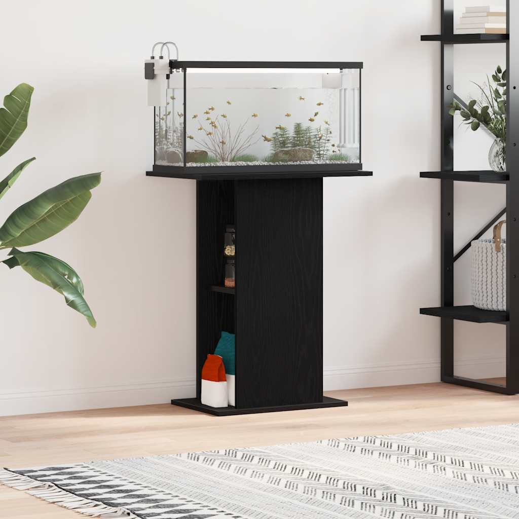Supporto per Acquario 60,5x36x72,5cm Multistrato Rovere Nero
