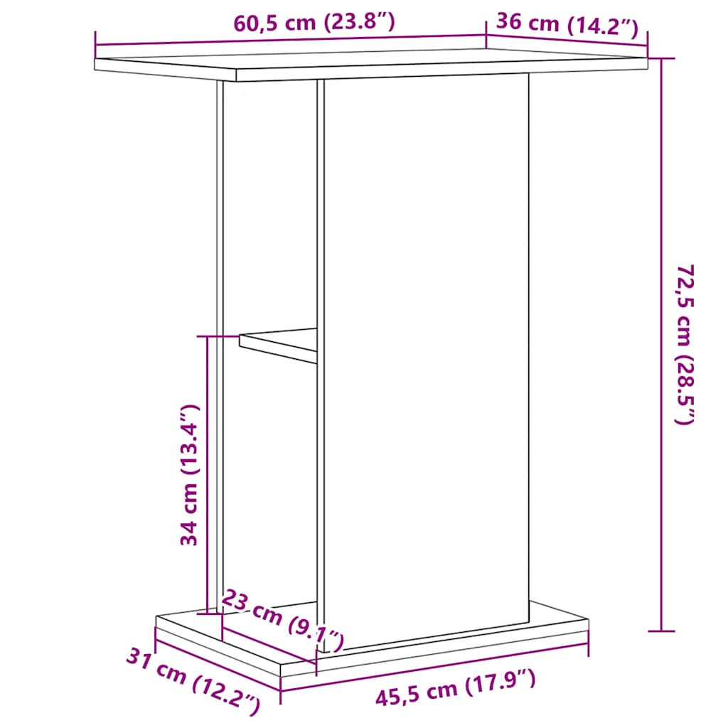 Supporto per Acquario 60,5x36x72,5cm Multistrato Rovere Nero