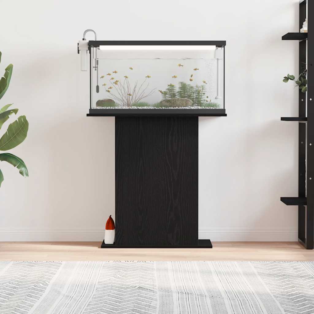 Supporto per acquario in rovere nero 75x36x72,5 cm in legno ingegnerizzato
