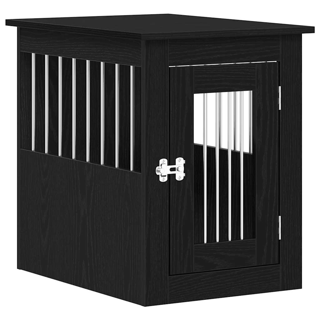 Trasportino per Cani Rovere Nero 45x62x59 cm in Legno Aggregato