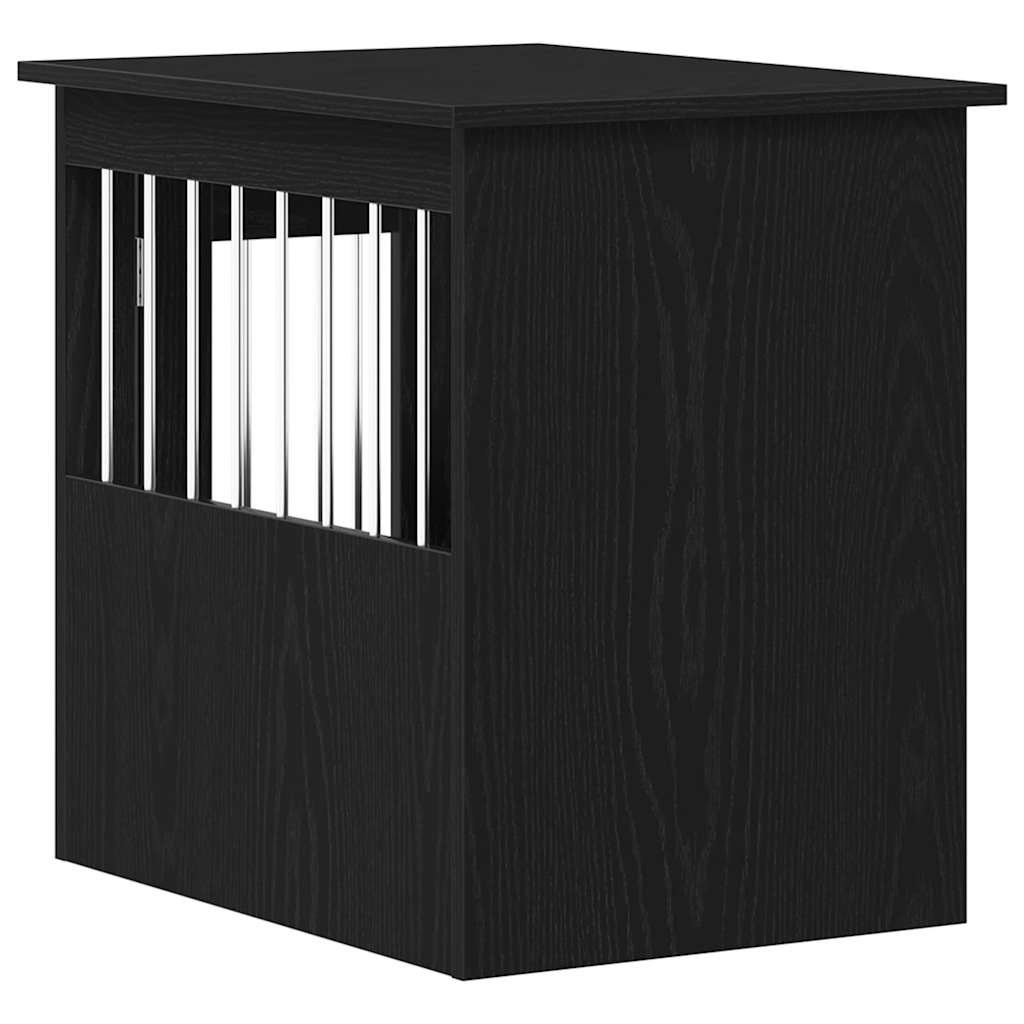 Trasportino per Cani Rovere Nero 45x62x59 cm in Legno Aggregato