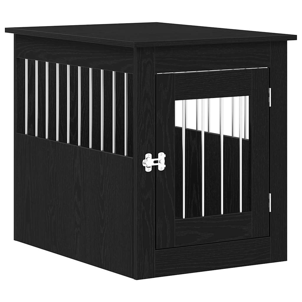 Mobile per cuccia per cani Rovere Nero 55x75x65 cm in legno ingegnerizzato