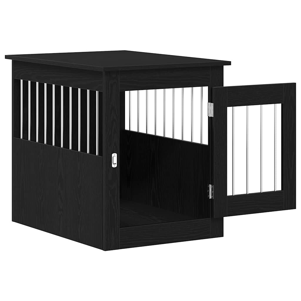 Mobile per cuccia per cani Rovere Nero 55x75x65 cm in legno ingegnerizzato