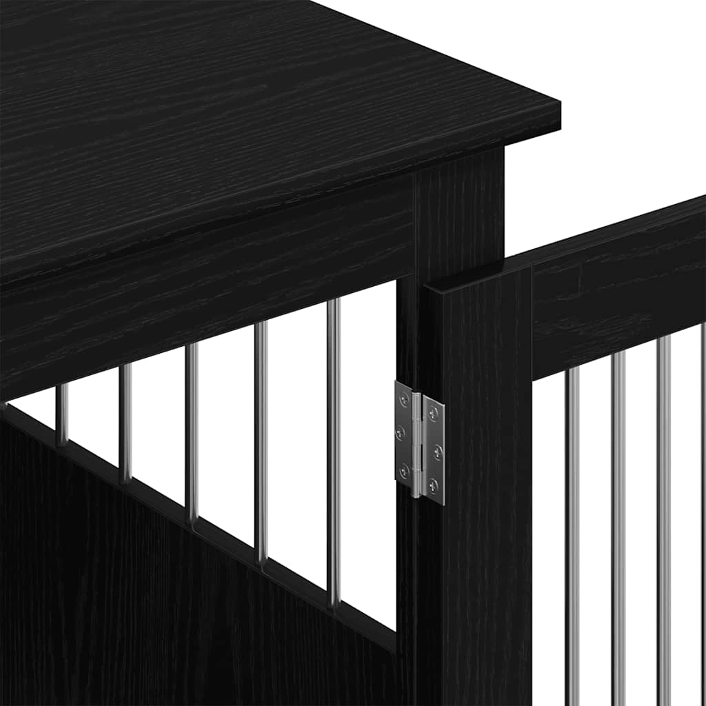 Mobile per cuccia per cani Rovere Nero 55x75x65 cm in legno ingegnerizzato