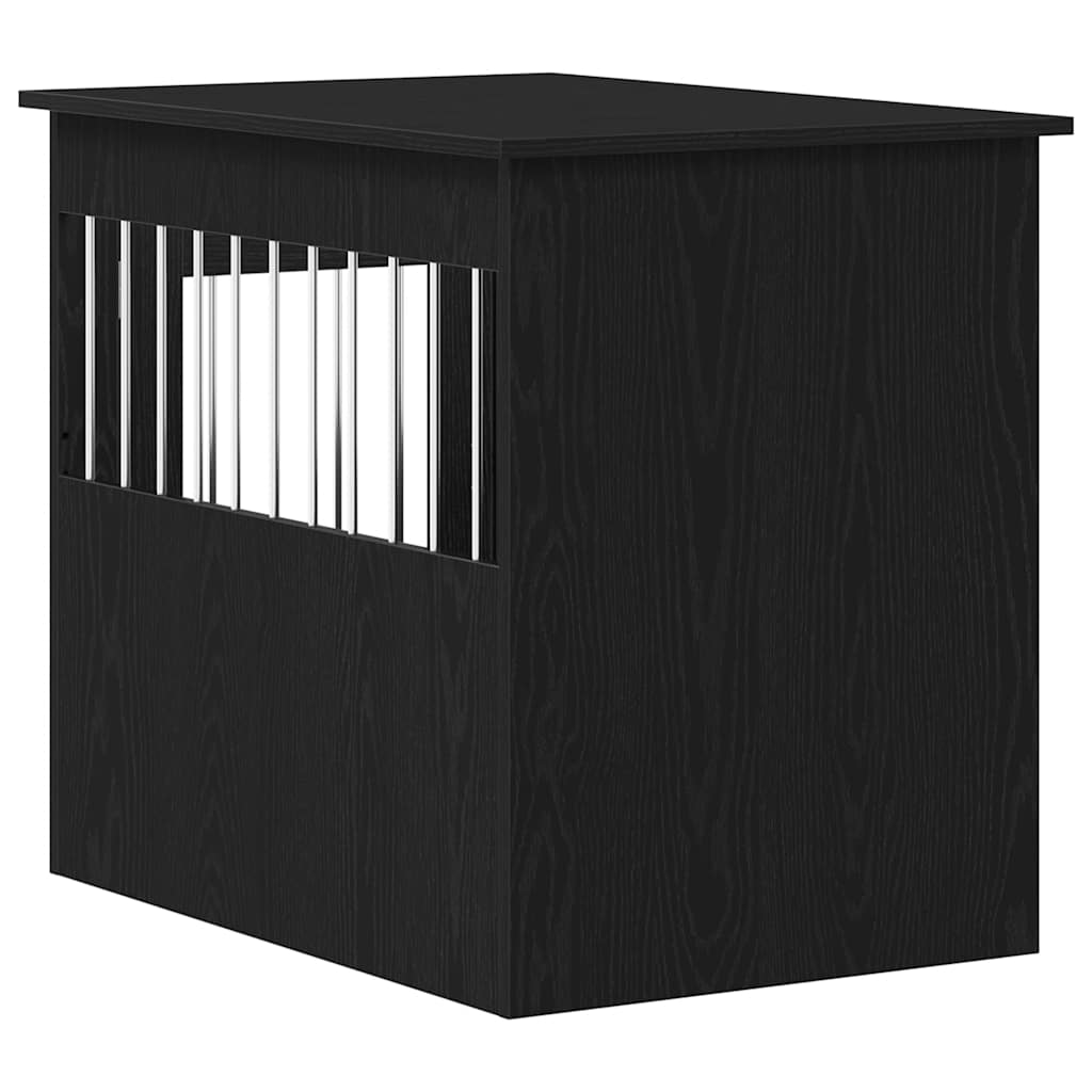 Mobile per cuccia per cani Rovere Nero 55x80x68 cm in legno ingegnerizzato