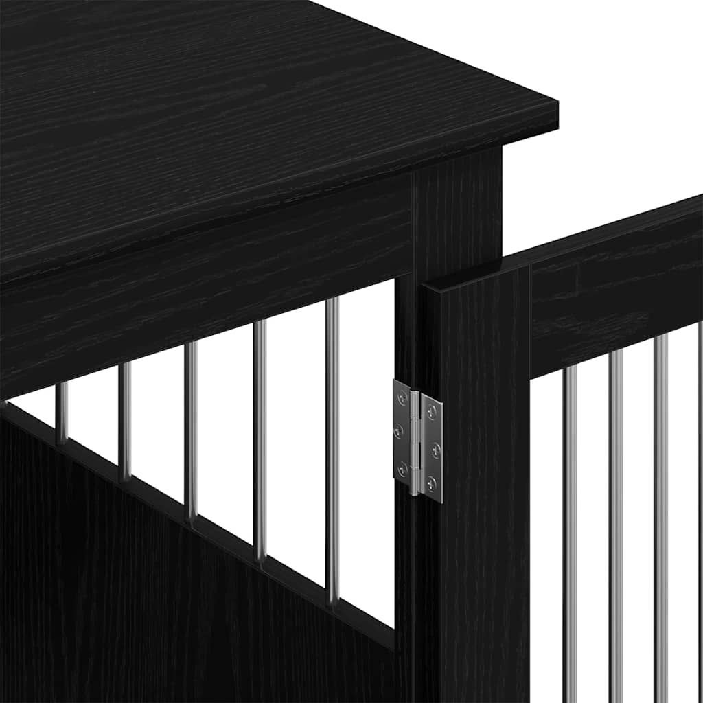 Mobile per cuccia per cani Rovere Nero 55x80x68 cm in legno ingegnerizzato
