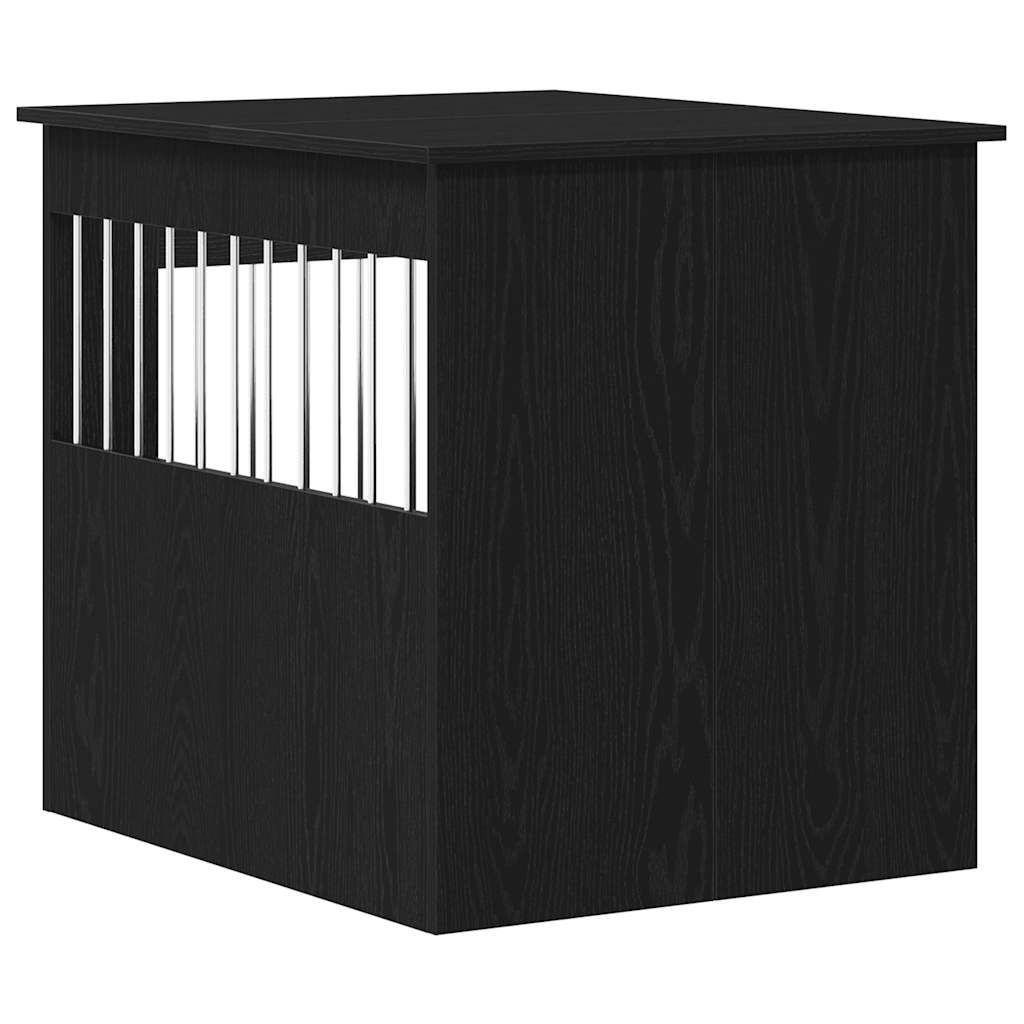 Mobile per cuccia per cani Rovere Nero 64,5x80x71 cm in legno ingegnerizzato
