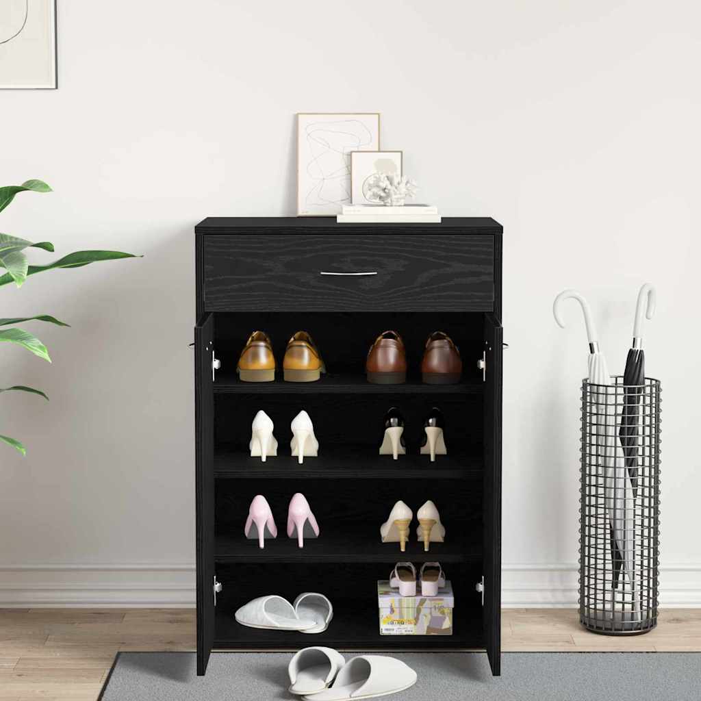 Scarpiera 60 x 35 x 84 cm Legno ingegnerizzato Rovere Nero