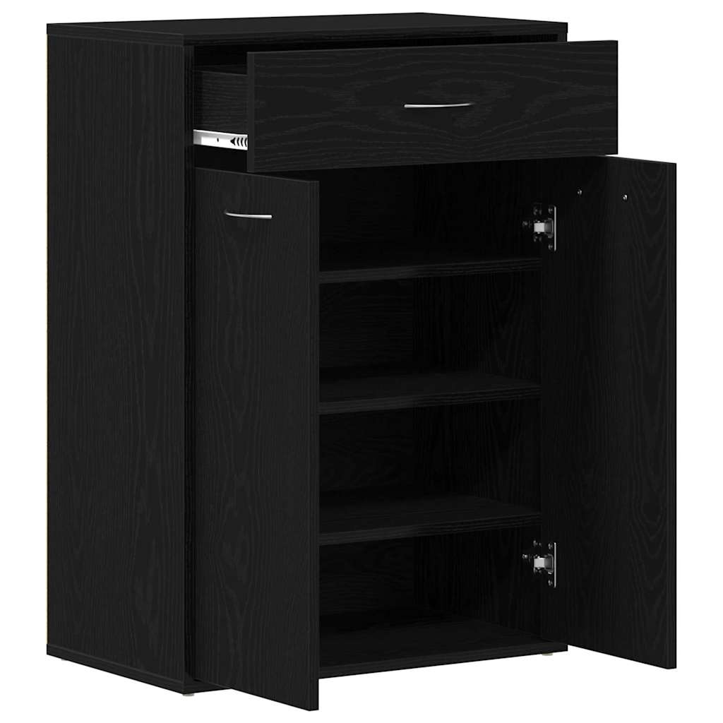 Scarpiera 60 x 35 x 84 cm Legno ingegnerizzato Rovere Nero