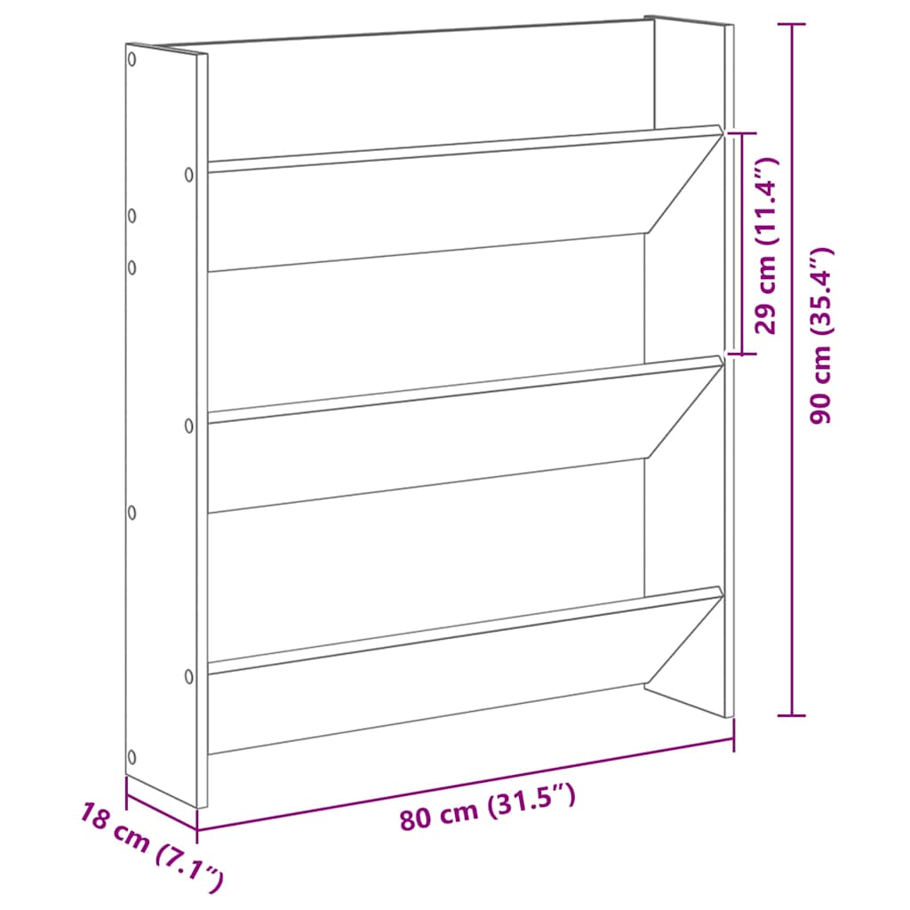 Mobile per scarpe 80 x 18 x 90 cm Legno ingegnerizzato
