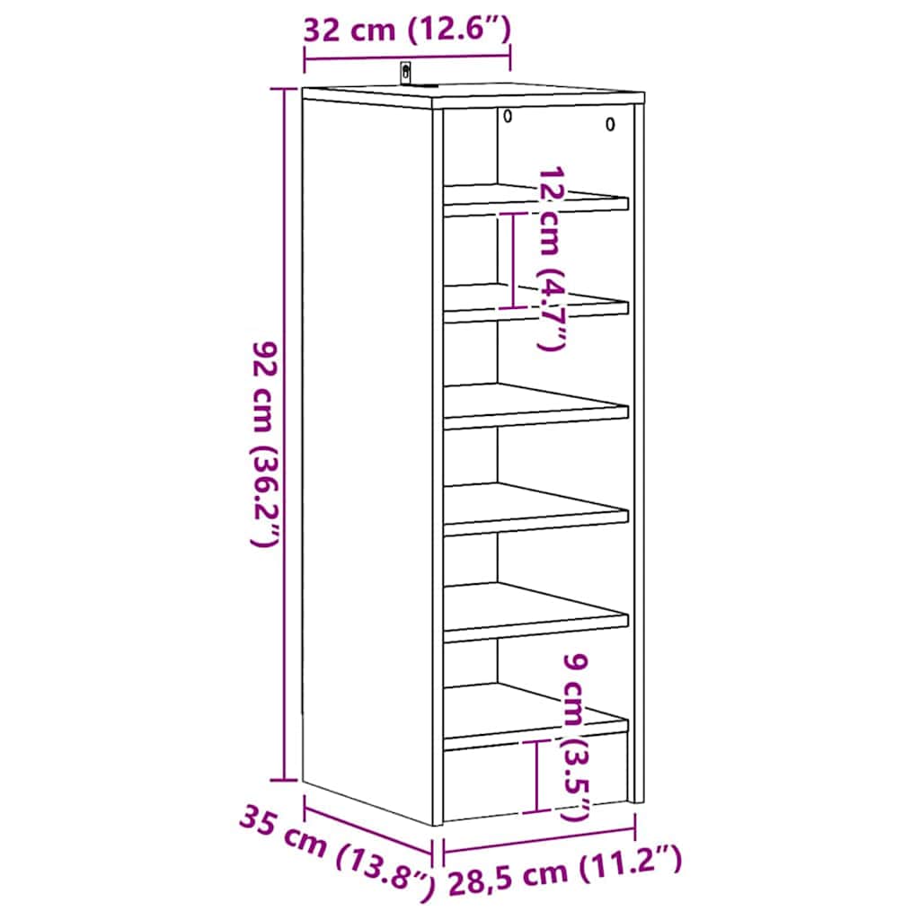 Mobile per scarpe 32 x 35 x 90 cm Legno ingegnerizzato