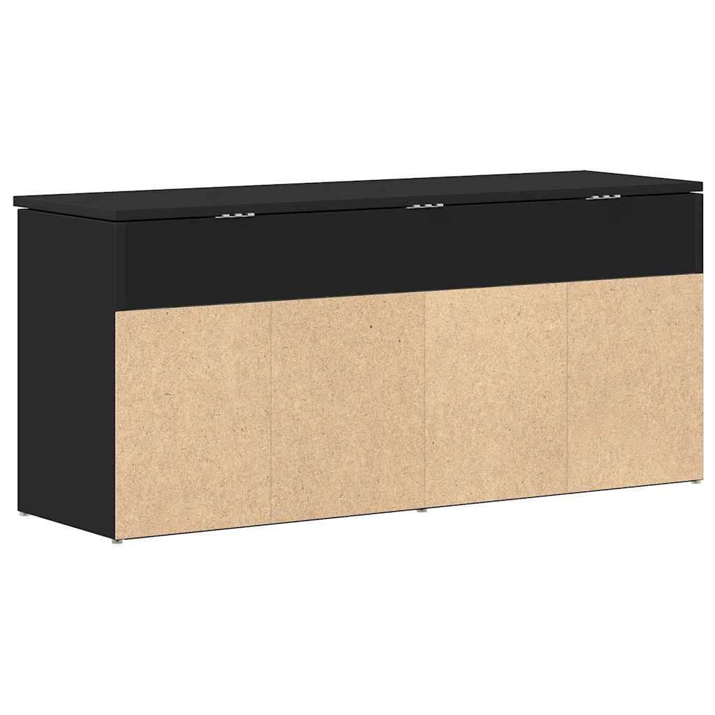 Panca Porta Scarpe Nera 102x30,5x45 cm in Legno Multistrato