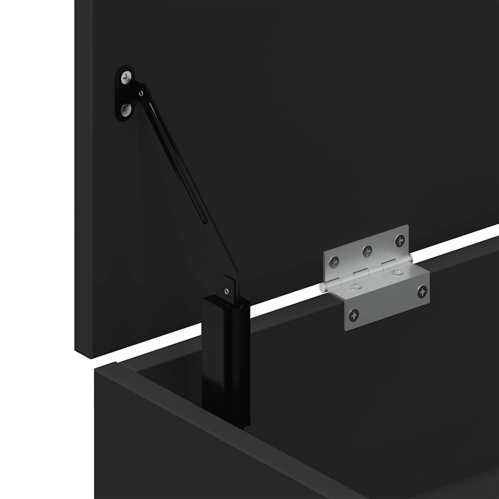 Panca Porta Scarpe Nera 102x30,5x45 cm in Legno Multistrato