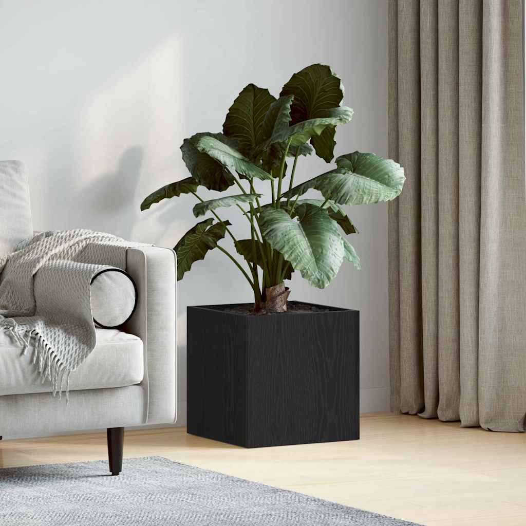 Scatola per vasi Rovere Nero 40 x 40 x 40 cm