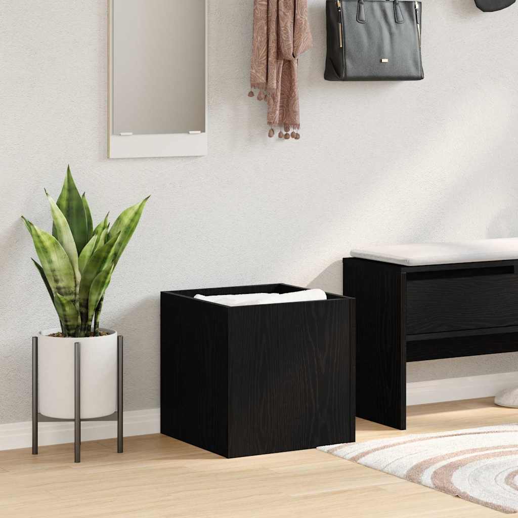 Scatola per vasi Rovere Nero 40 x 40 x 40 cm