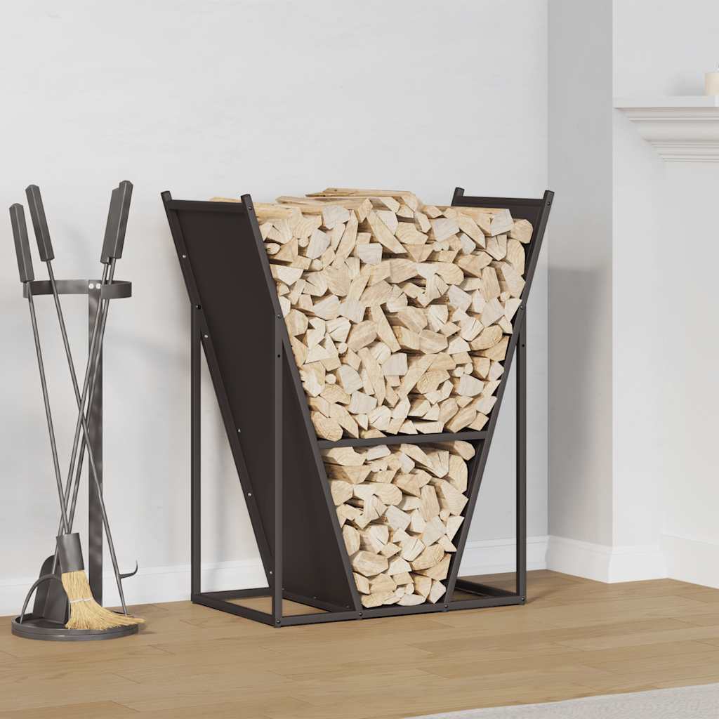 Rastrelliera per Legna da Ardere Nera 69,5x35x81 cm