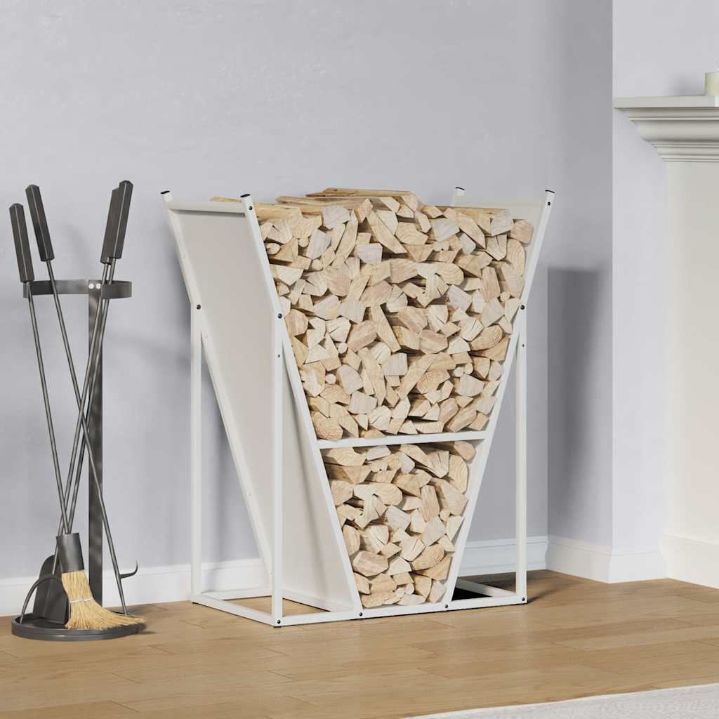 Rastrelliera per Legna da Ardere Bianca 69,5x35x81 cm