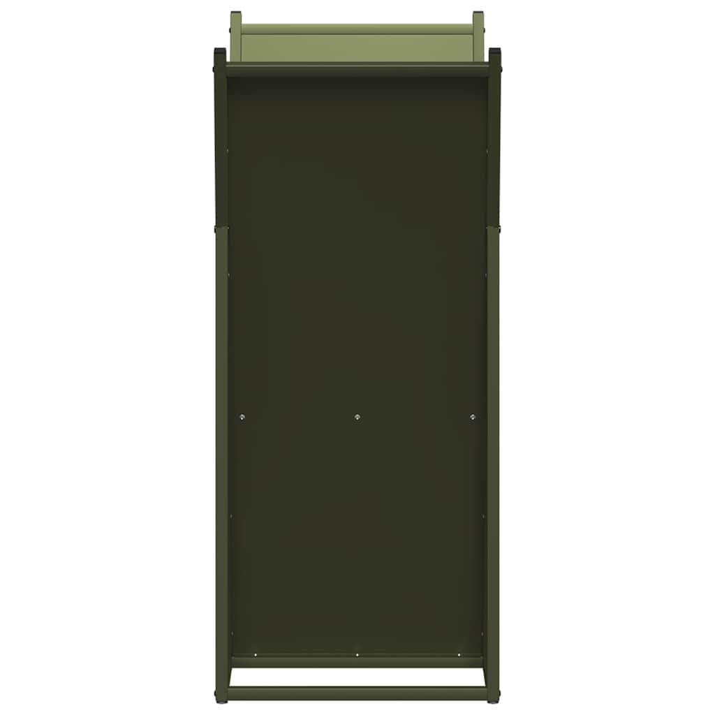 Rastrelliera per Legna da Ardere Verde Oliva 69,5x35x81 cm