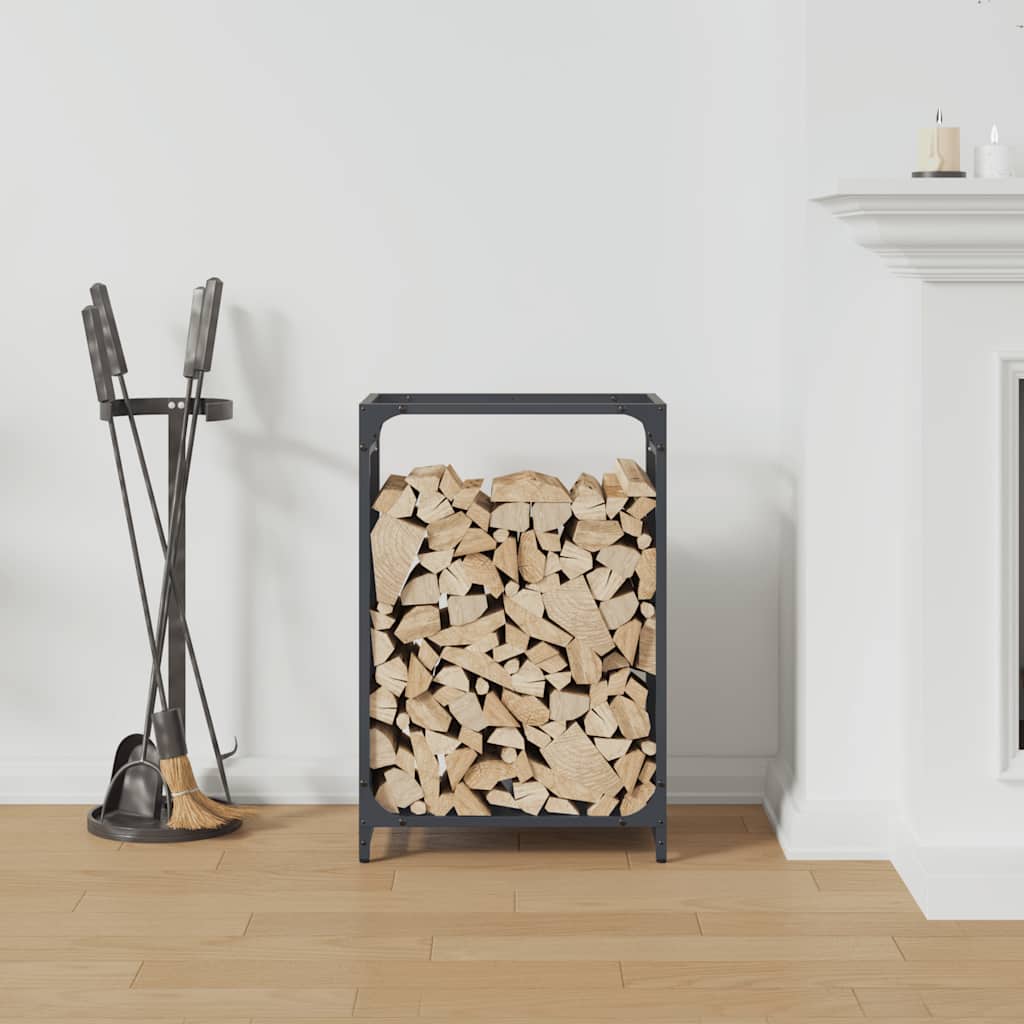 Rastrelliera per Legna da Ardere Antracite 44x28x65 cm