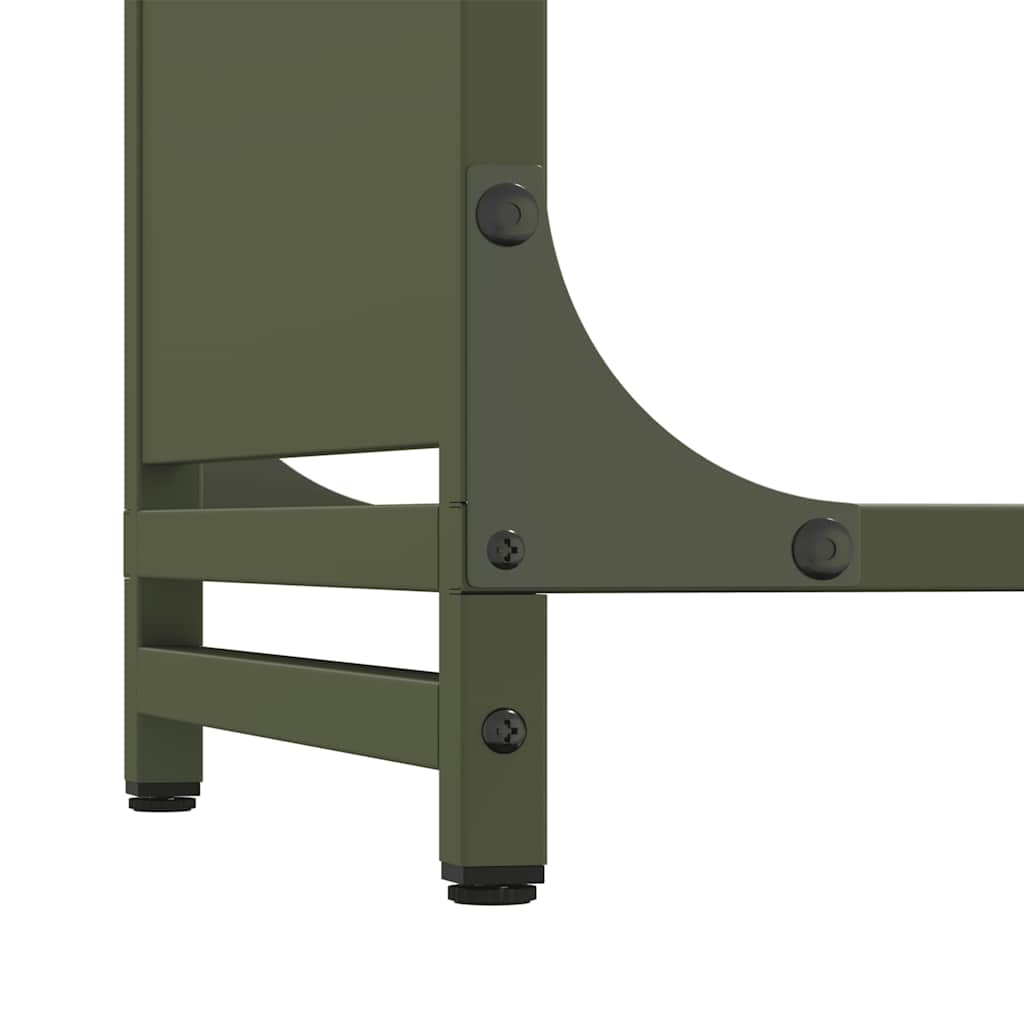 Rastrelliera per Legna da Ardere Verde Oliva 44x28x65 cm