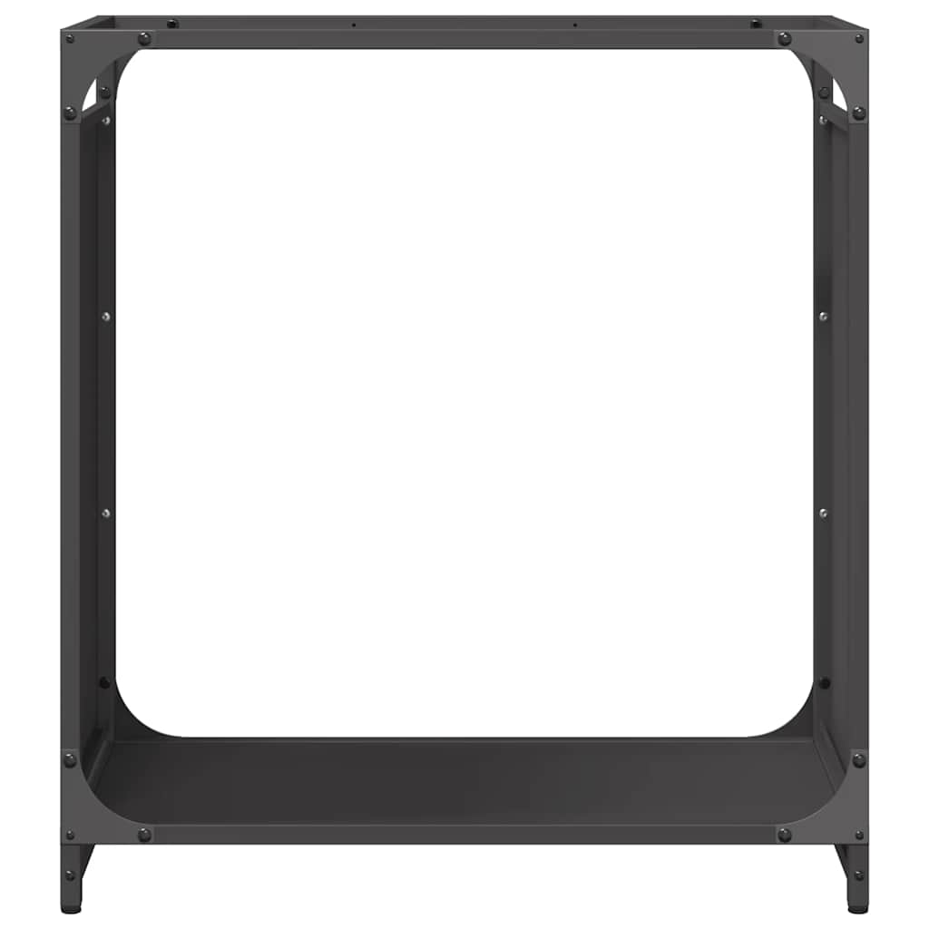Rastrelliera per Legna da Ardere Nera 60x28x65 cm