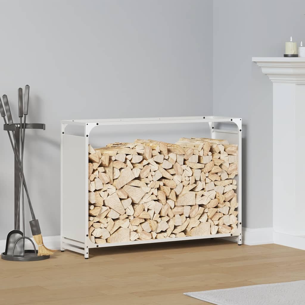 Rastrelliera per Legna da Ardere Bianca 90x28x65 cm