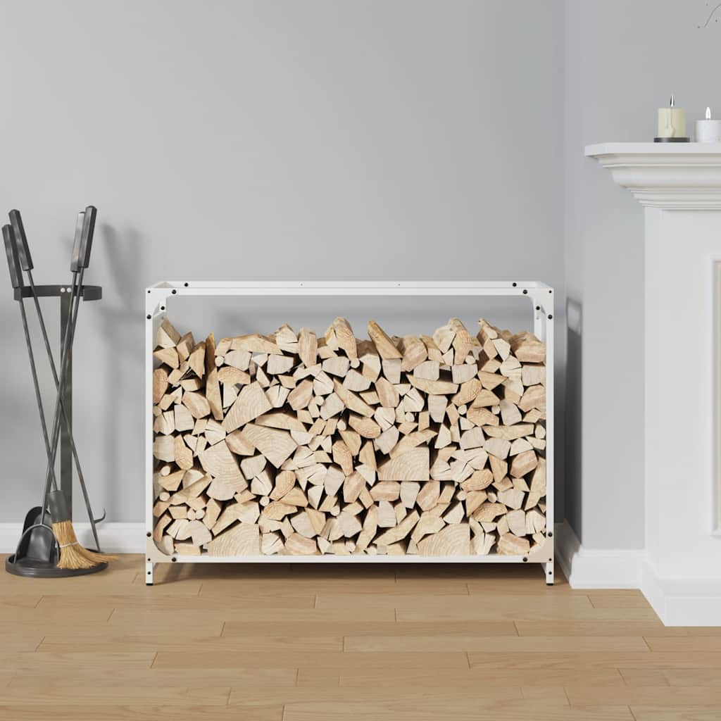 Rastrelliera per Legna da Ardere Bianca 90x28x65 cm