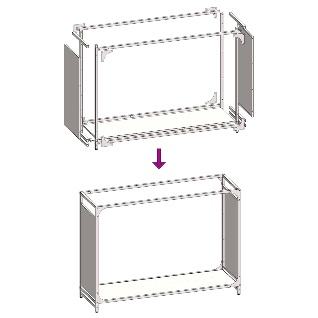 Rastrelliera per Legna da Ardere Bianca 90x28x65 cm