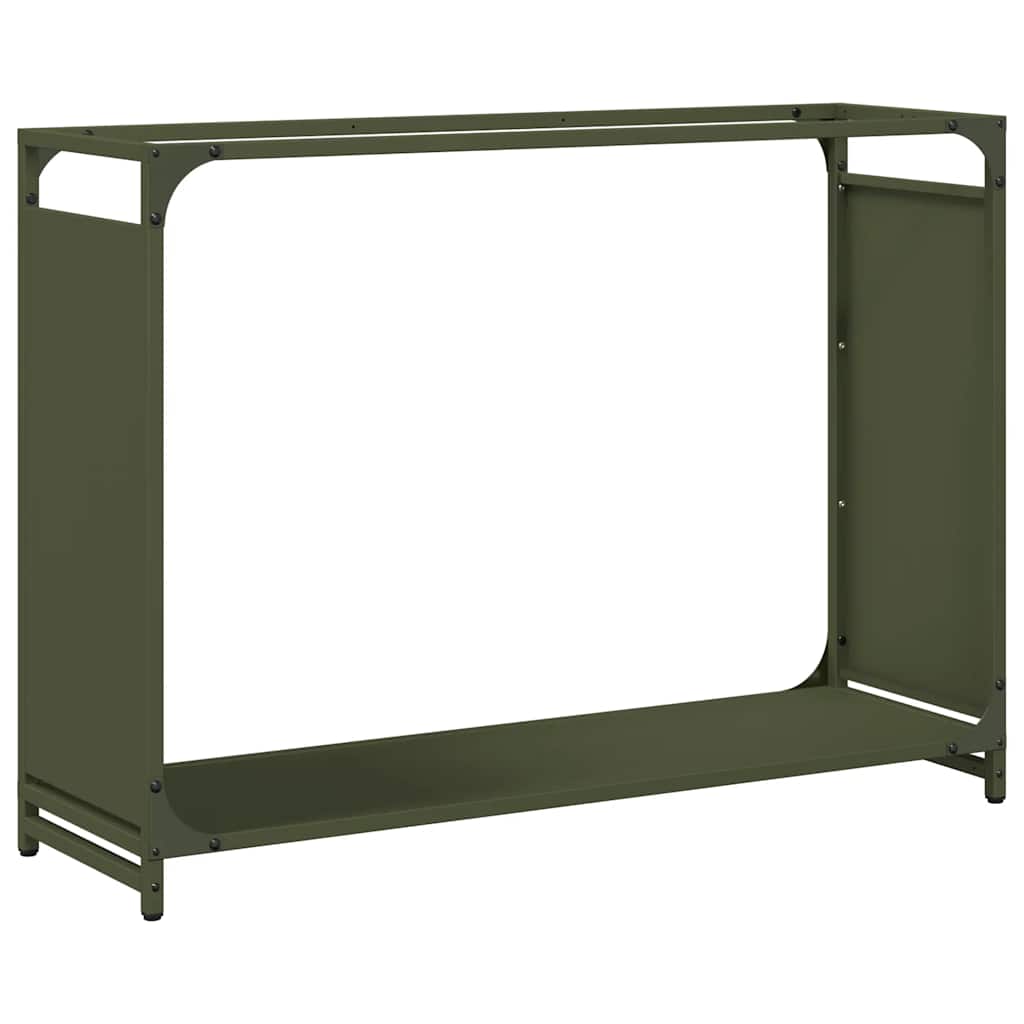 Rastrelliera per Legna da Ardere Verde Oliva 90x28x65 cm