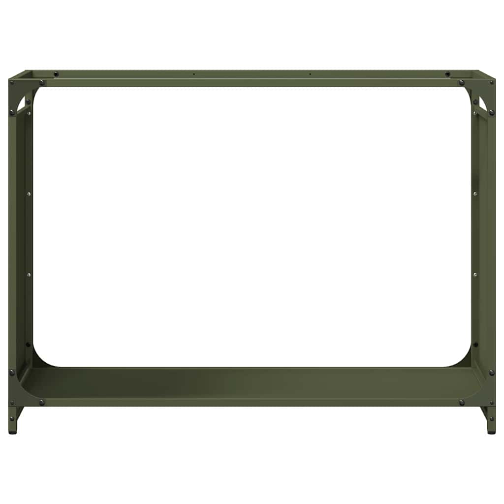Rastrelliera per Legna da Ardere Verde Oliva 90x28x65 cm