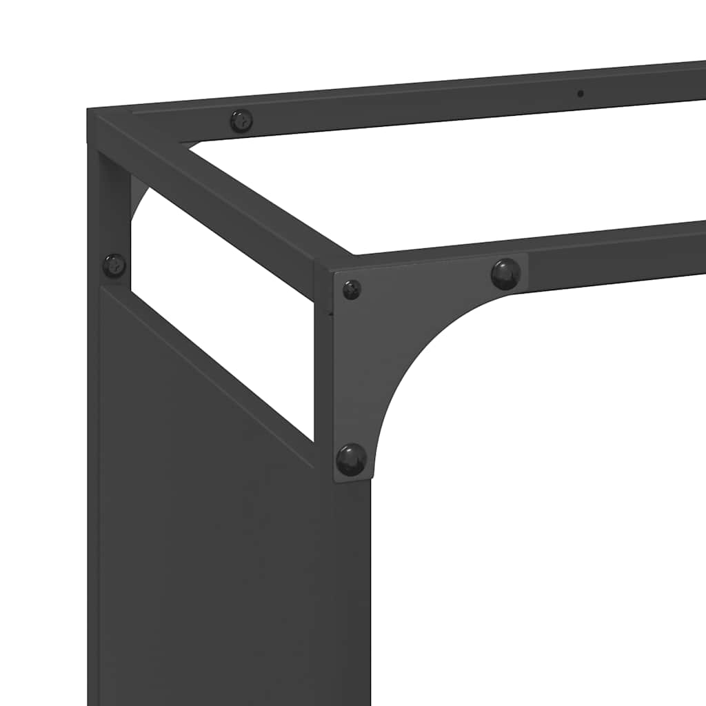 Rastrelliera per Legna da Ardere Nera 44x28x90 cm