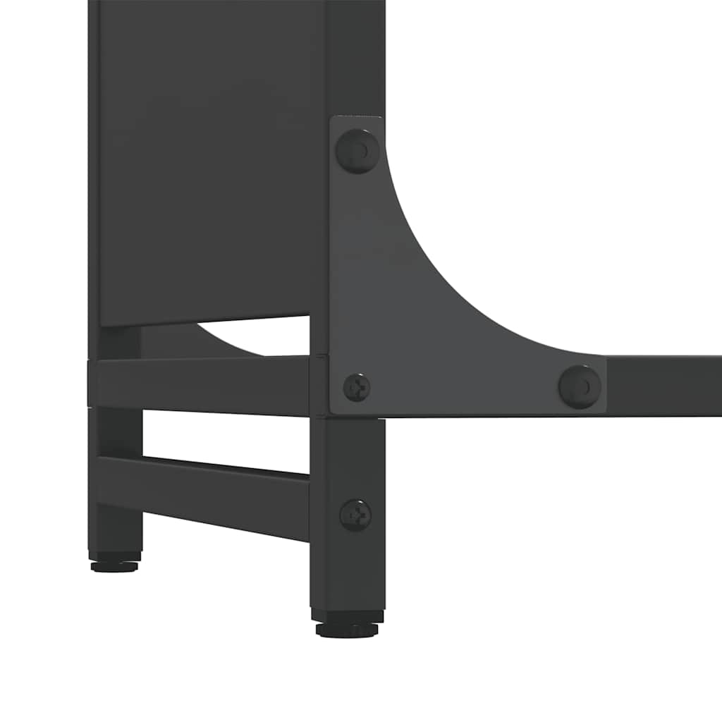 Rastrelliera per Legna da Ardere Nera 44x28x90 cm