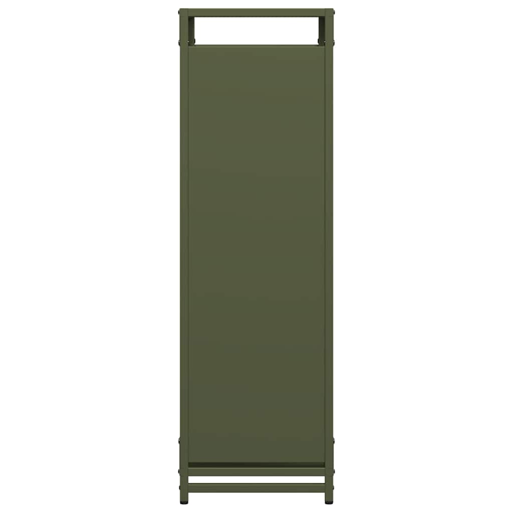 Rastrelliera per Legna da Ardere Verde Oliva 44x28x90 cm