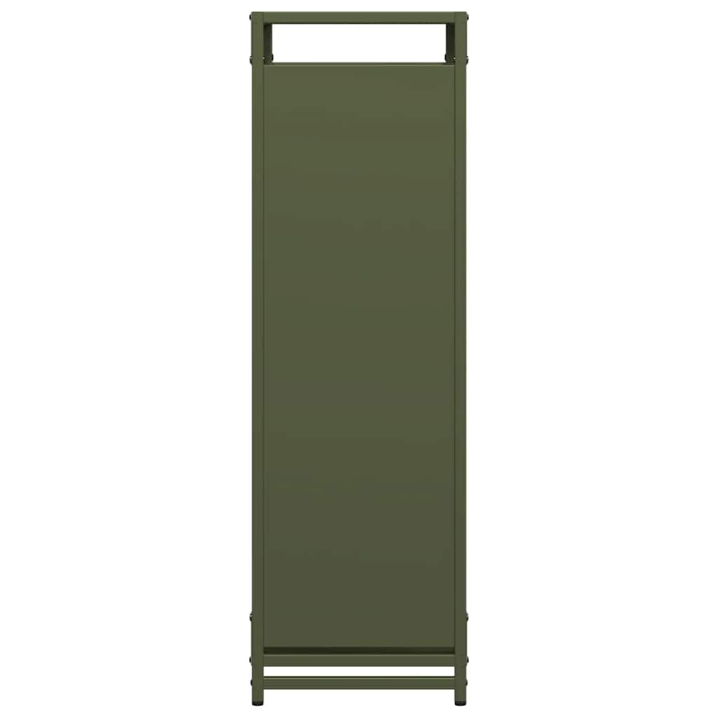 Rastrelliera per Legna da Ardere Verde Oliva 60x28x90 cm