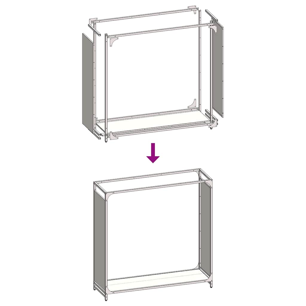 Rastrelliera per Legna da Ardere Bianca 90x28x90 cm