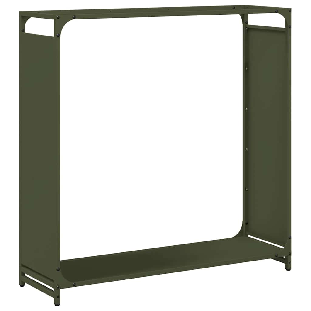 Rastrelliera per Legna da Ardere Verde Oliva 90x28x90 cm