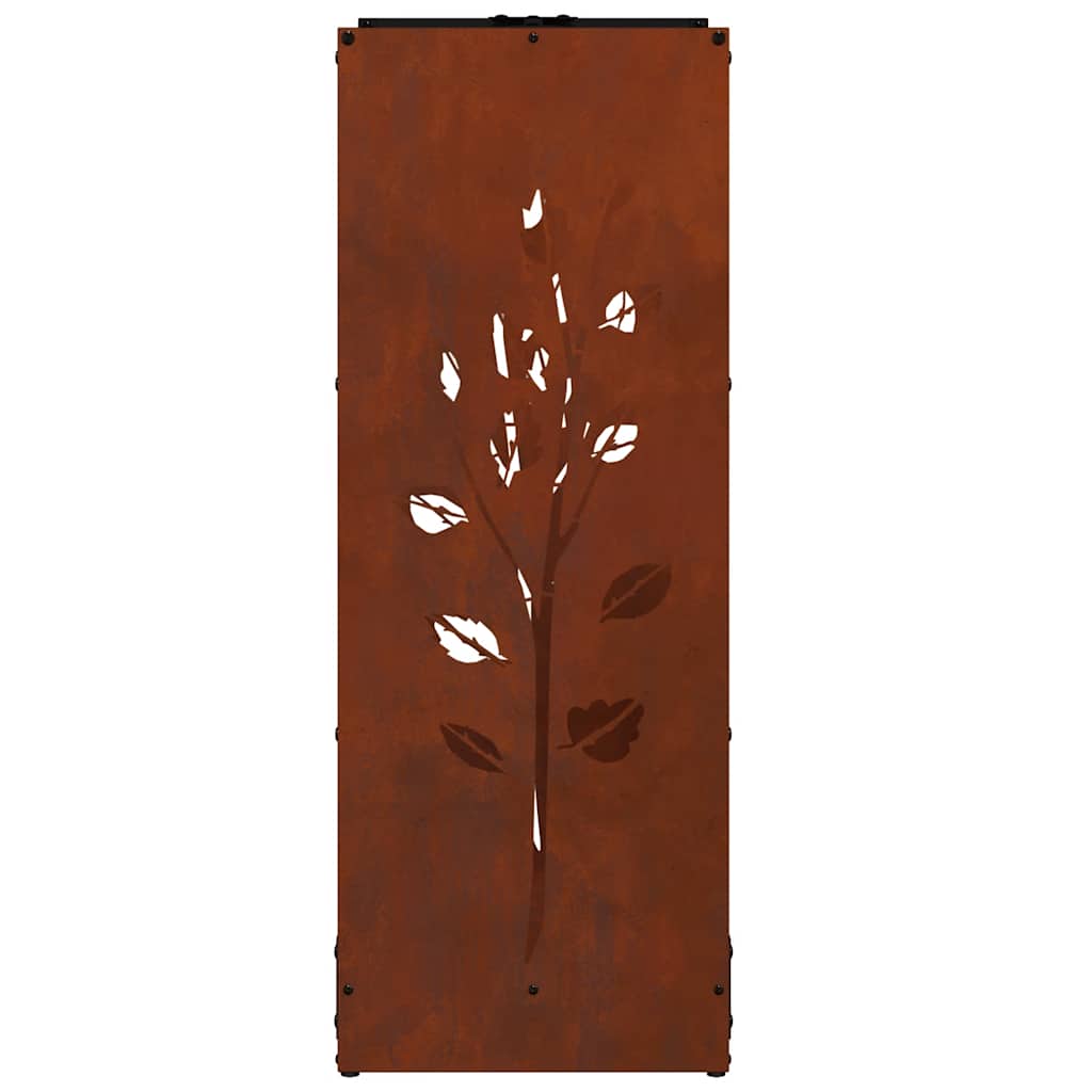 Rastrelliera per Legna da Ardere 40x30x80 cm in Acciaio Corten