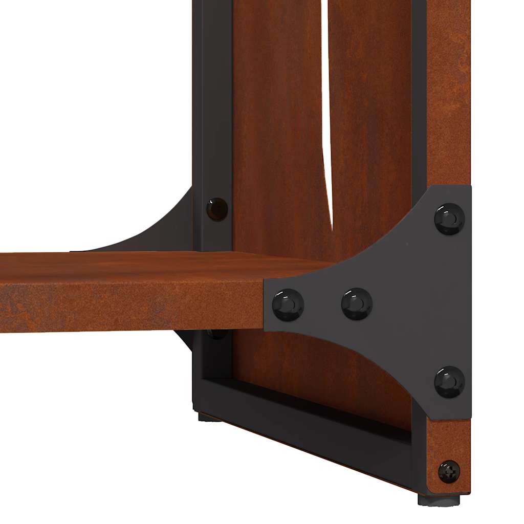 Rastrelliera per Legna da Ardere 40x30x80 cm in Acciaio Corten