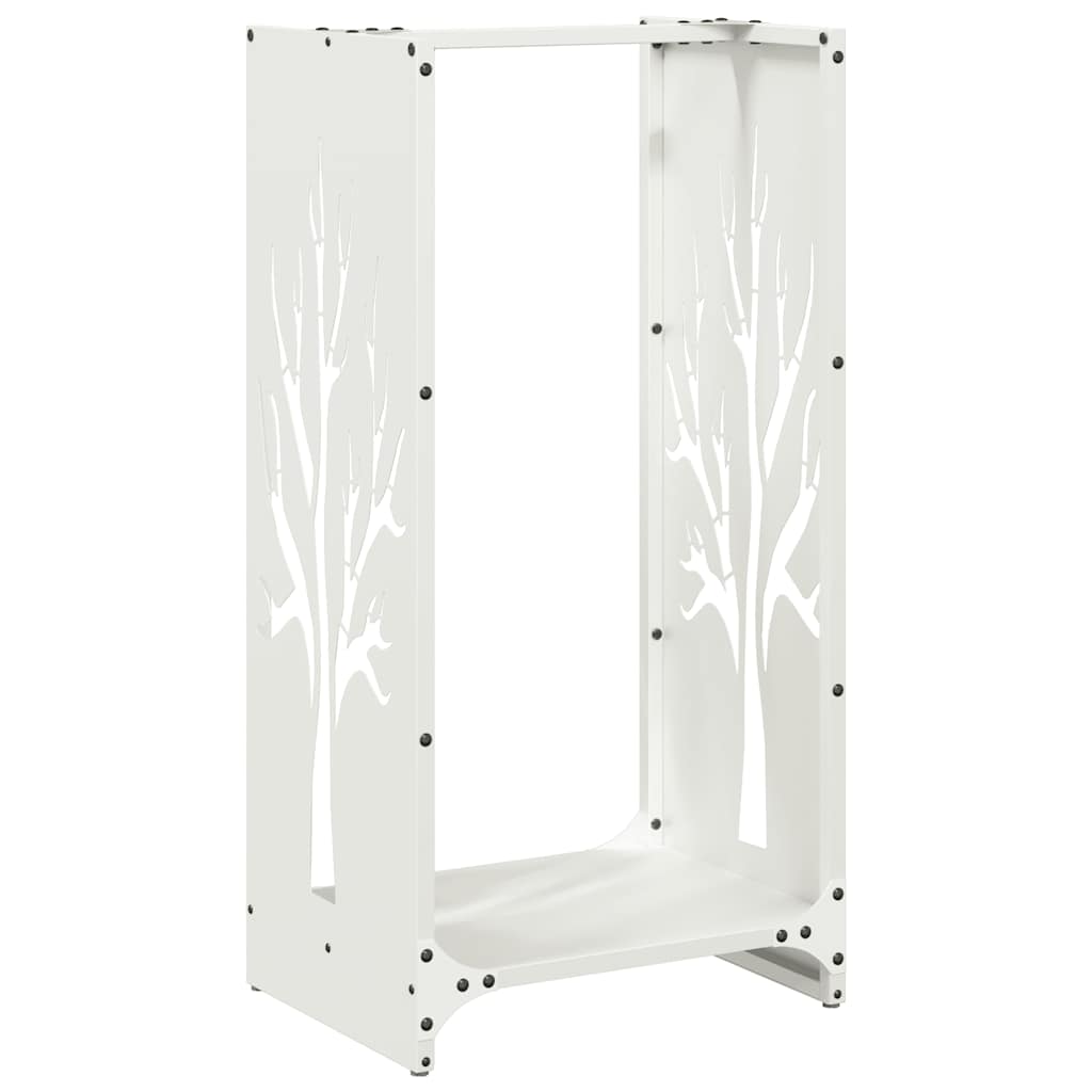 Rastrelliera per Legna da Ardere Bianca 40x30x80 cm