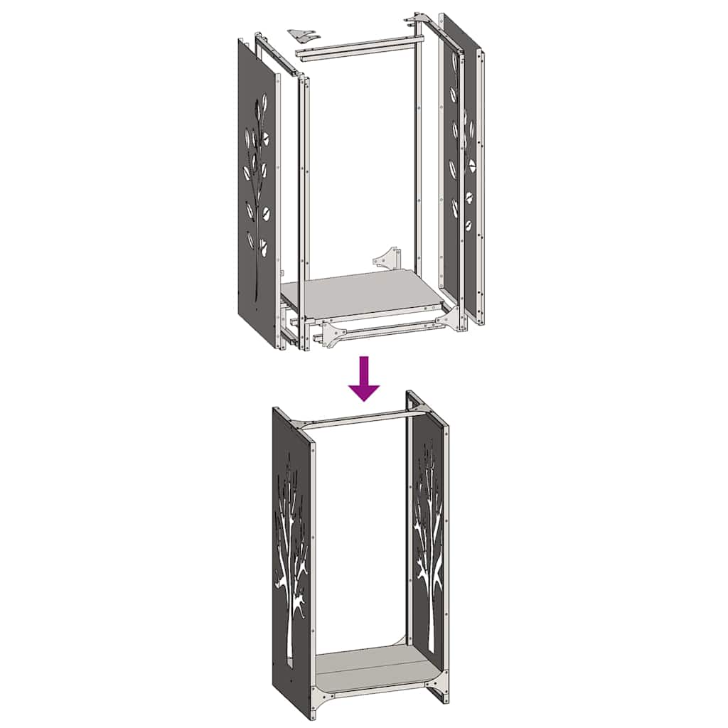 Rastrelliera per Legna da Ardere 40x30x80 cm in Acciaio Inox
