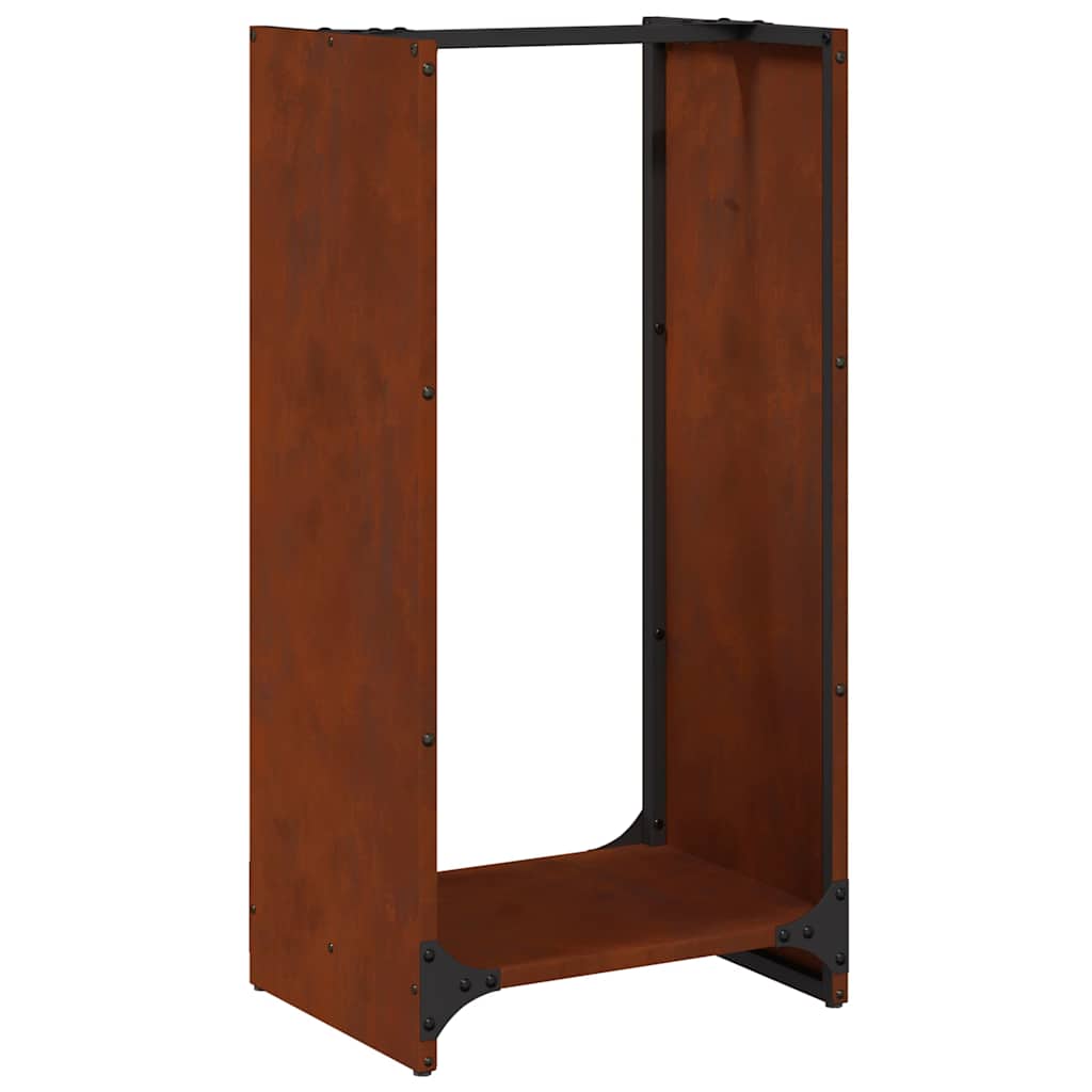 Rastrelliera per Legna da Ardere 40x30x80 cm in Acciaio Corten