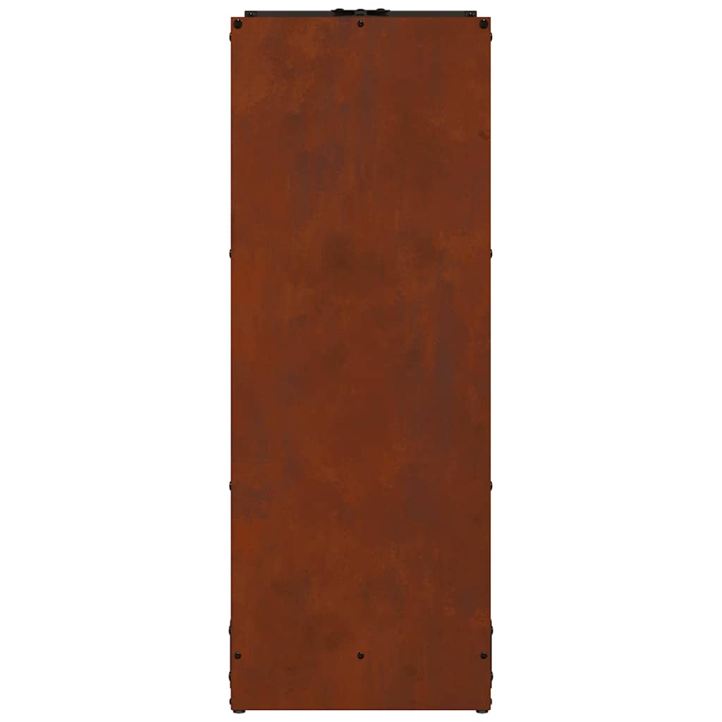 Rastrelliera per Legna da Ardere 40x30x80 cm in Acciaio Corten